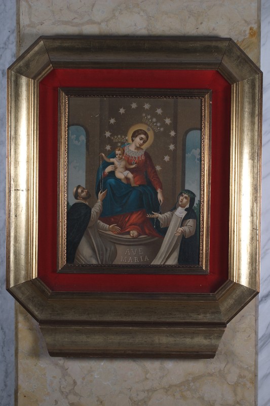 Ambito dell'Italia meridionale sec. XX, Madonna del rosario in olio su tela