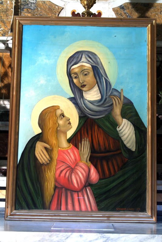 Di Stefano C. (1975), Maria bambina e Sant'Anna in olio su tela