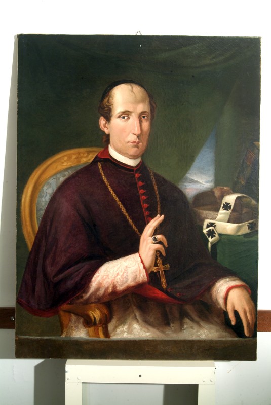 Ambito napoletano prima metà sec. XIX, Ritratto di cardinale in olio su tela