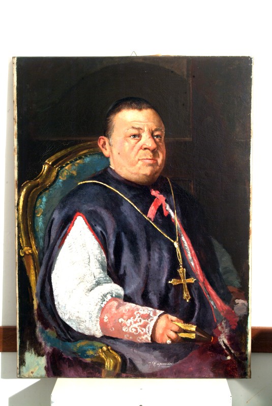 Capuano F. sec. XX, Ritratto di cardinale in olio su tela