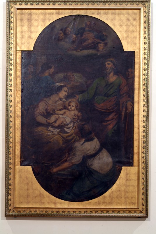 Ambito napoletano sec. XVIII, Natività di Maria in olio su tela