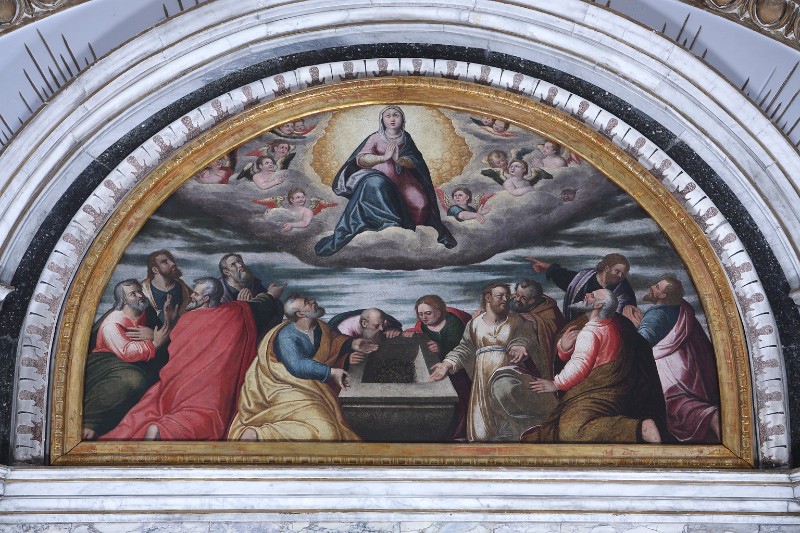 Ambito napoletano fine sec. XVI, Assunzione della Madonna in olio su tela