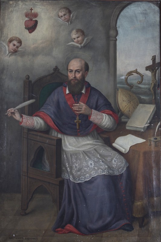 Scotti Lachianca A. (1883), Santo vescovo in olio su tela