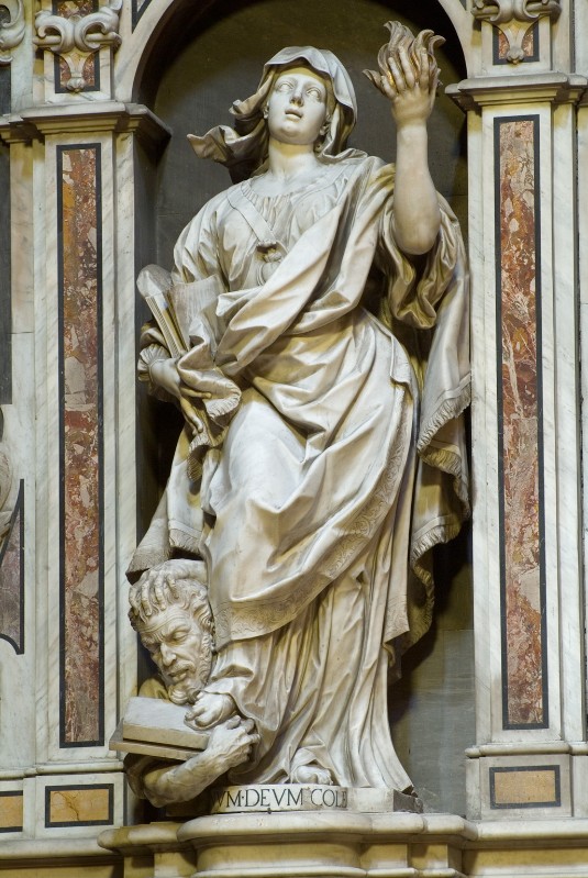 Colombo G. secondo quarto sec. XVIII, Virtù in marmo scolpito 2/2