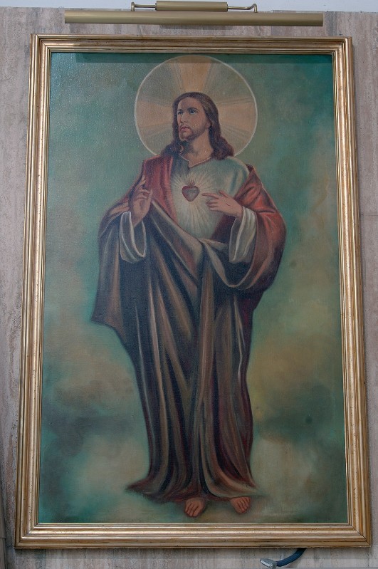 Ambito napoletana secc. XX-XXI, Sacro Cuore di Gesù in olio su tela