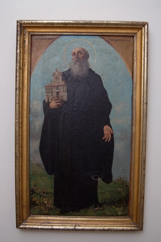 Ambito napoletano sec. XIX, Sant'Alferio abate in olio su tela