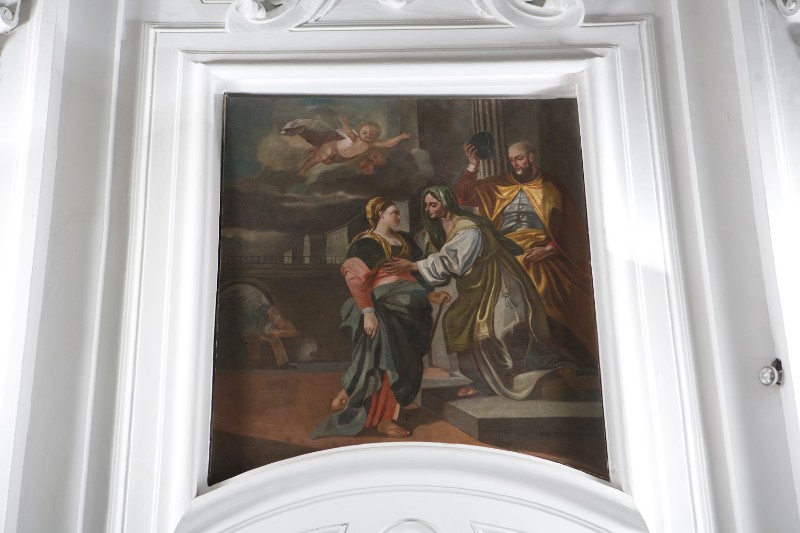Ambito napoletano sec. XVIII, Visitazione in olio su tela