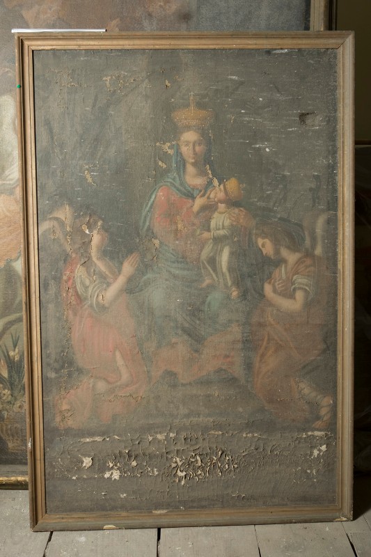 Ambito napoletano metà sec. XIX, Madonna del latte in olio su tela