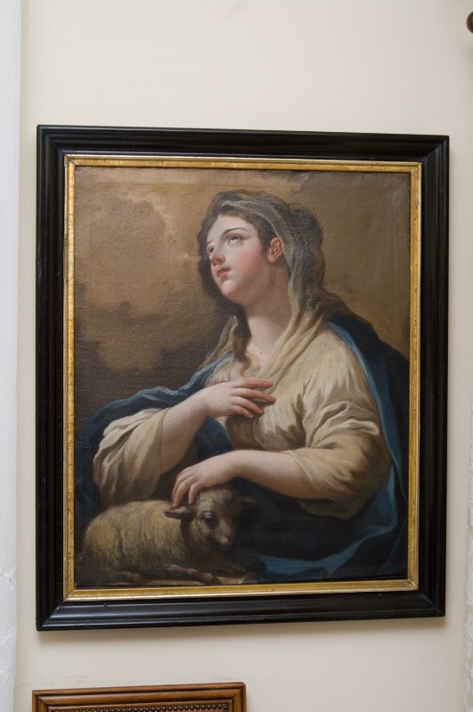 Ambito napoletano sec. XVIII, Sant'Agnese in olio su tela