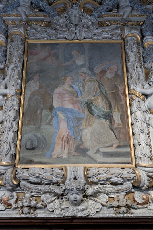 Ambito napoletano inizo sec. XIX, Visitazione in olio su tela