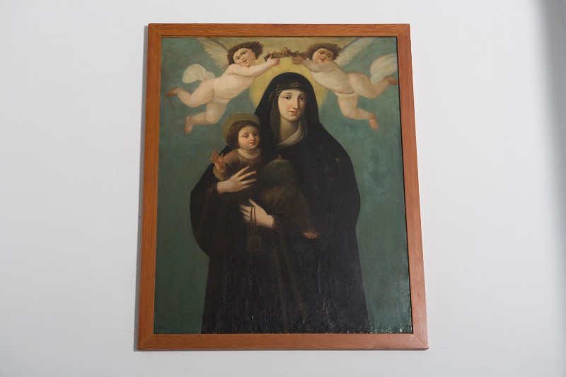 Ambito napoletano fine sec. XX, Madonna del Carmelo in olio su tela