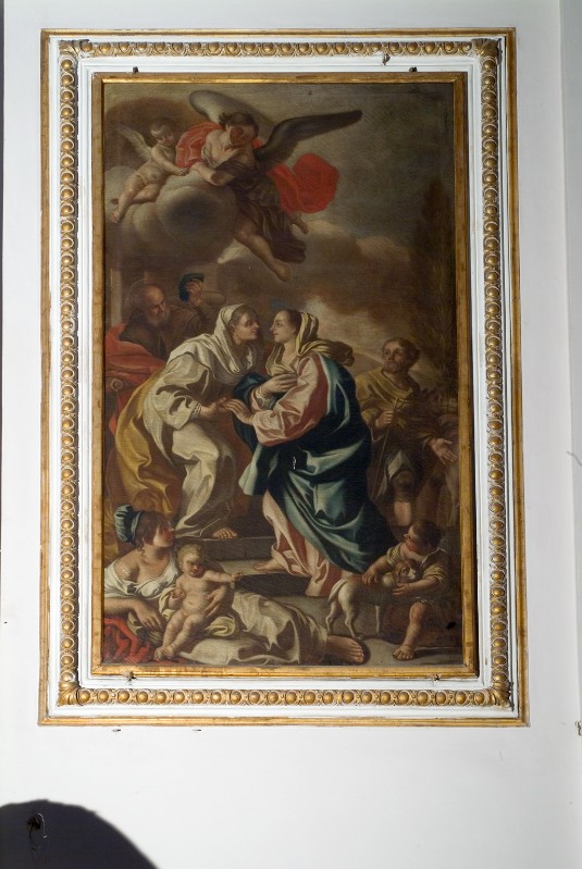 Ambito napoletano ultimo quarto sec. XVIII, Visitazione in olio su tela