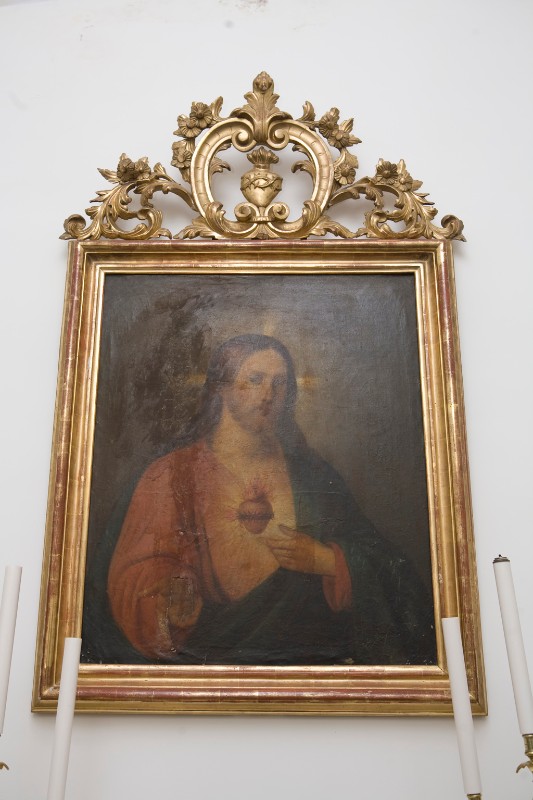 Ambito napoletano inizio sec. XIX, Sacro Cuore di Gesù in olio su tela