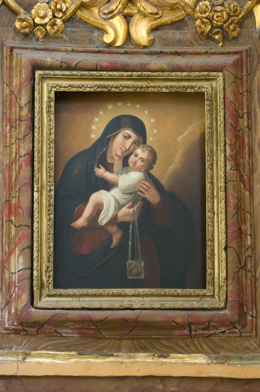 Ambito napoletano inizio sec. XIX, Madonna del Carmelo in olio su tela
