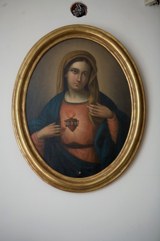 Ambito napoletano sec. XIX, Sacro Cuore di Maria in olio su tela
