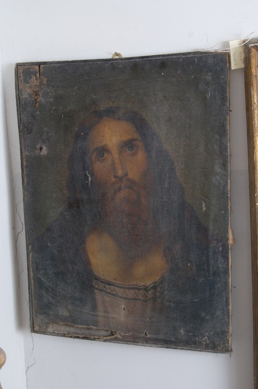 Ambito napoletano metà sec. XIX, Volto di Gesù Cristo in olio su tela