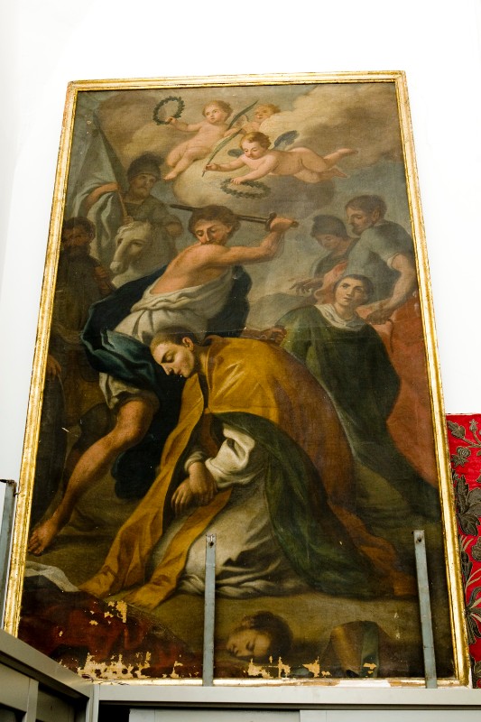 Ambito napoletano inizio sec. XIX, Decapitazione di San Gennaro in olio su tela