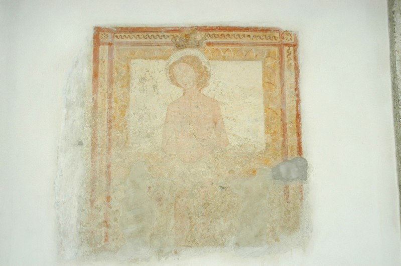 Ambito campano sec. XIV, Dipinto con San Sebastiano