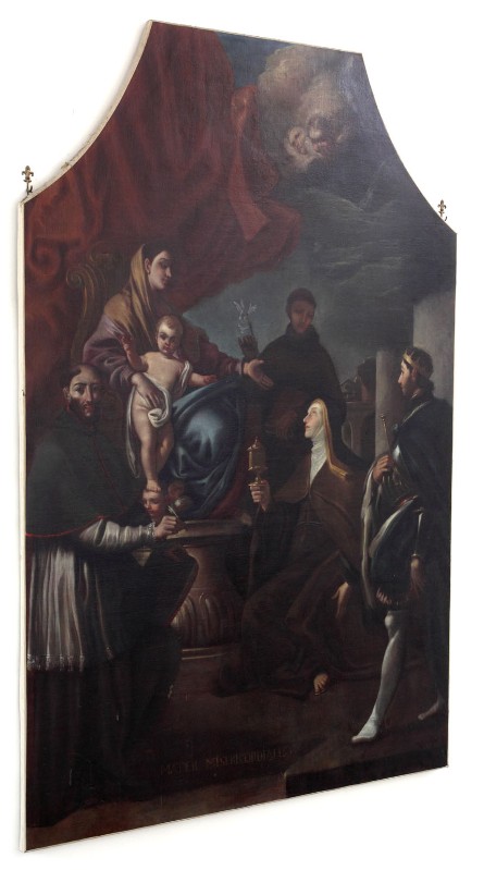 Ambito napoletano sec. XVIII, Madonna con Gesù Bambino e Santa Chiara