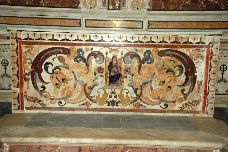 Marmoraro campano sec. XVIII, Paliotto altare della Madonna di Montevergine