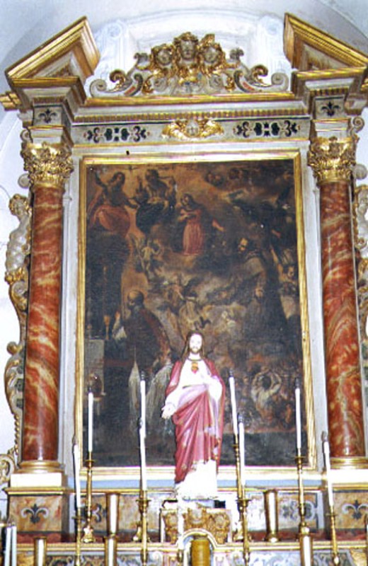 Ambito campano sec. XV, Madonna con anime purganti e San Gregorio