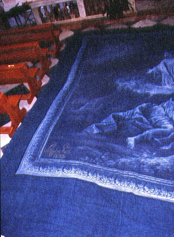 Giusto S. (1830), Gesù Cristo nell'orto di Gethsemani in tela di lino dipinta