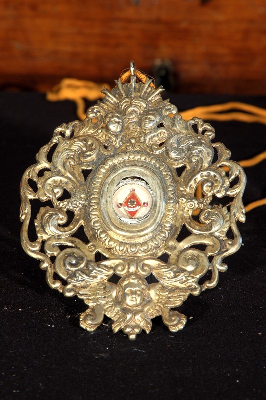 Bott. campana fine sec. XIX, Reliquiario a medaglione di San Paolo della Croce