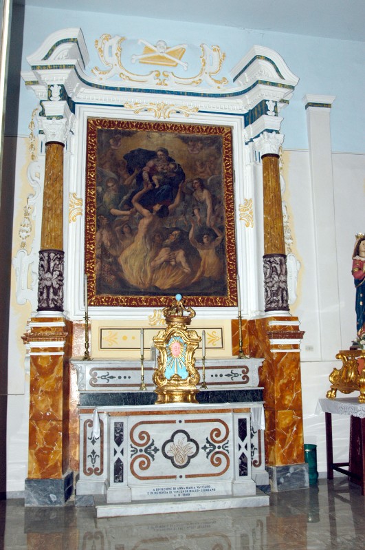 Ambito campano secc. XV-XX, Altare laterale dedicato alla Madonna del Carmelo