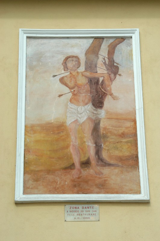 Ambito campano sec. XIX, Affresco con San Sebastiano