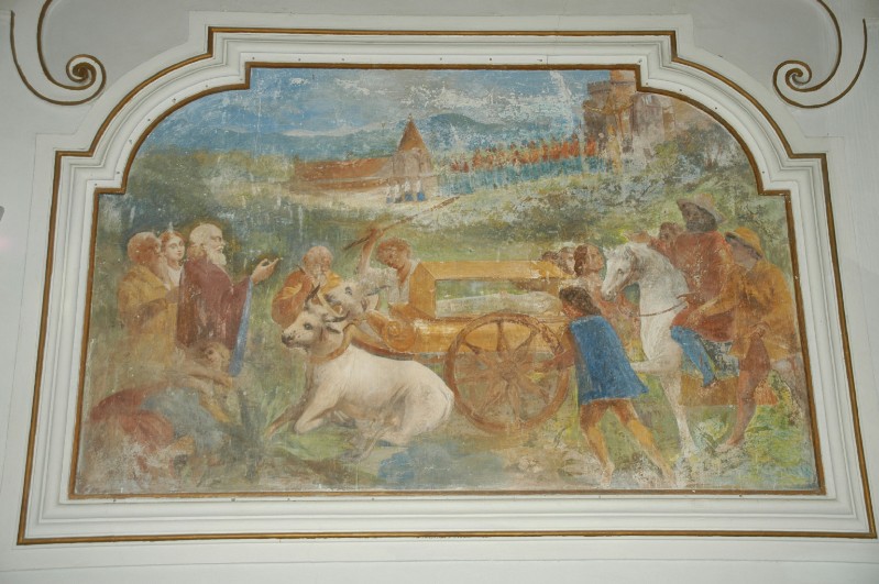 Ambito campano sec. XVII, Dipinto con il trasporto del corpo di Santa Reparata