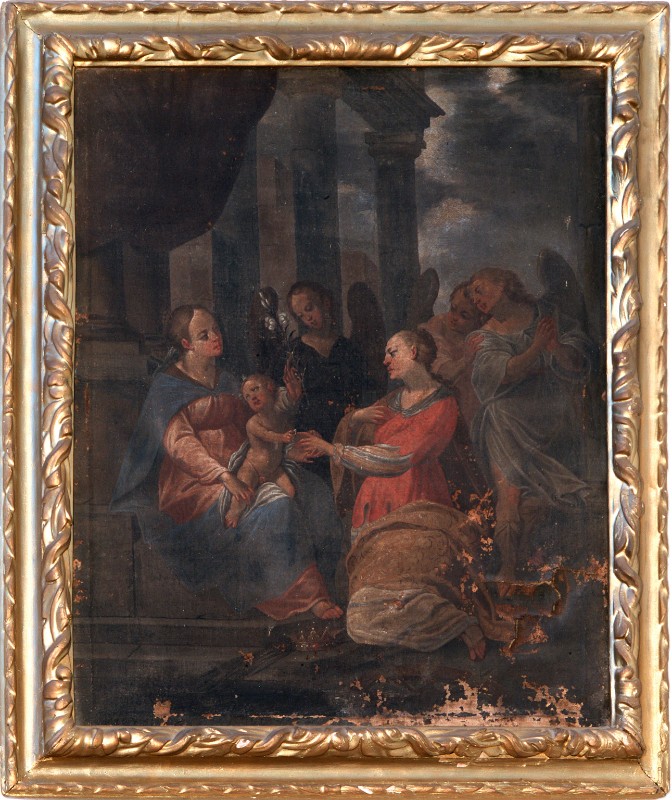 Ambito emiliano sec. XVII, Dipinto Nozze mistiche di Santa Caterina