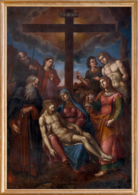 Ambito emiliano sec. XVI-XVII, Dipinto Compianto su Cristo