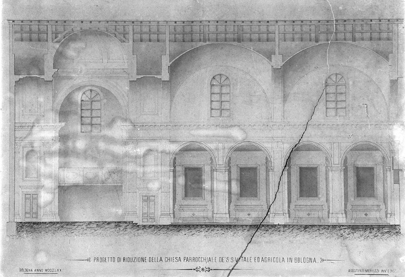 Moruzzi A. (1870), Disegno Progetto di riduzione della chiesa