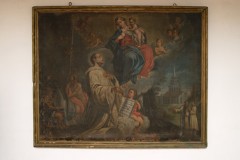 Ambito toscano sec. XVIII, Dipinto con San Bernardo di Chiaravalle e la Madonna