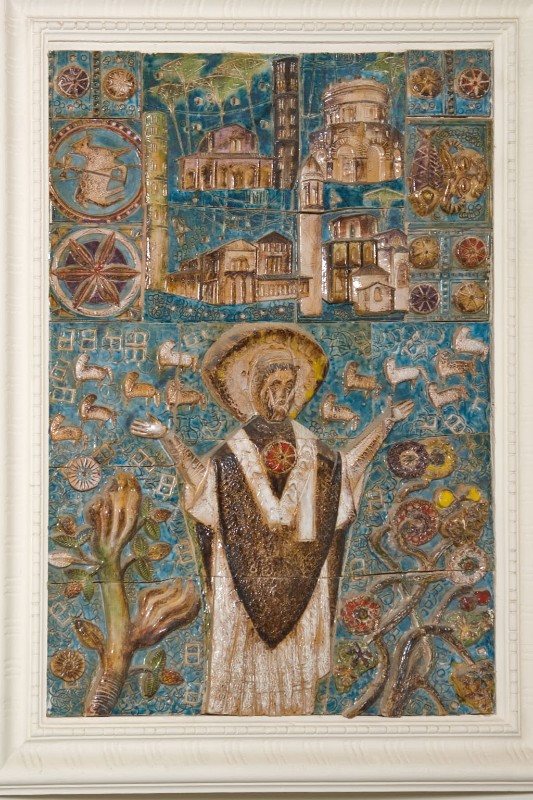 Biancini A. sec. XX, Pannello con Sant'Apollinare