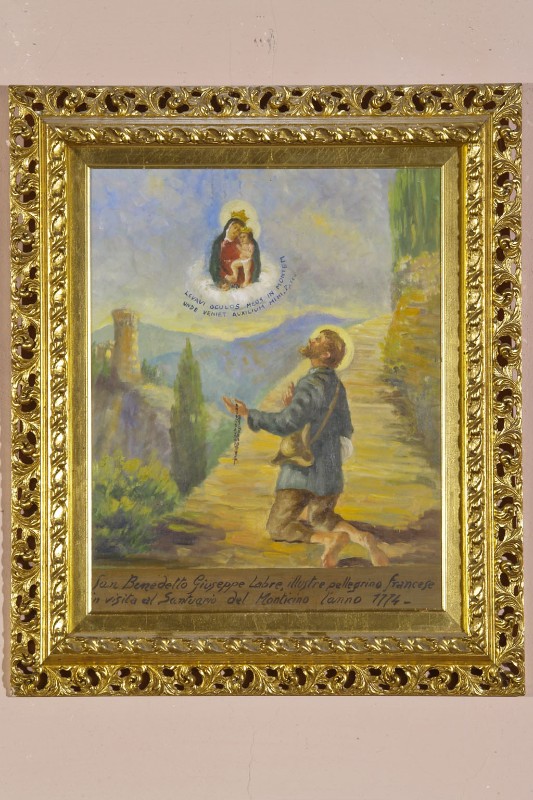 Bott. romagnola sec. XX, Cornice di dipinto con San Giuseppe Benedetto Labre