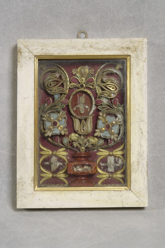 Bottega romagnola sec. XIX, Reliquiario a tabella multiplo di San Severo