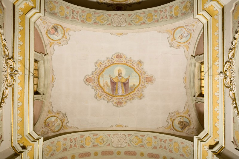 Ambito romagnolo sec. XX, Dipinto murale con Sant'Apollinare e Santi
