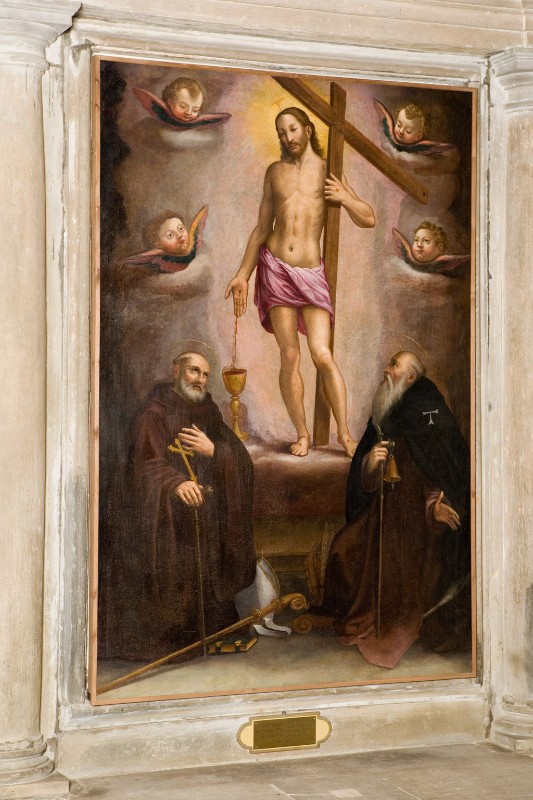Ambito toscano sec. XVI, Dipinto con Gesù Cristo risorto