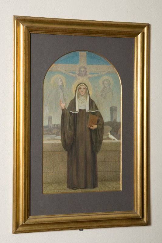 Galizzi G. B. sec. XX, Bozzetto di dipinto con Sant'Umiltà