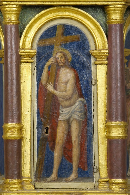 Ambito romagnolo sec. XVI, Dipinto con Gesù Cristo risorto