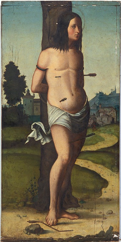 Ambito ferrarese sec. XIX, Dipinto San Sebastiano