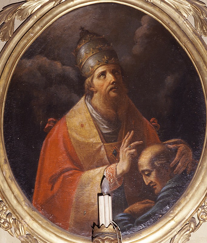 Ambito emiliano sec. XVII, Dipinto con San Sisto Papa