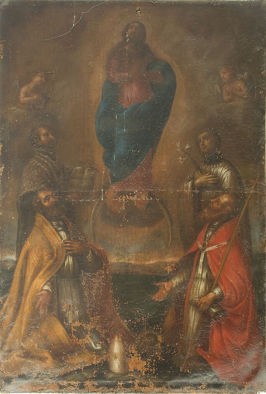 Ambito emiliano sec. XVII, Madonna assunta e santi