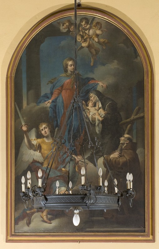 Bott. romagnola sec. XVIII, Cornice del dipinto Madonna con Gesù Bambino e santi