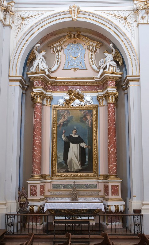 Bottega imolese sec. XVIII, Altare con ancona di San Vincenzo Ferreri