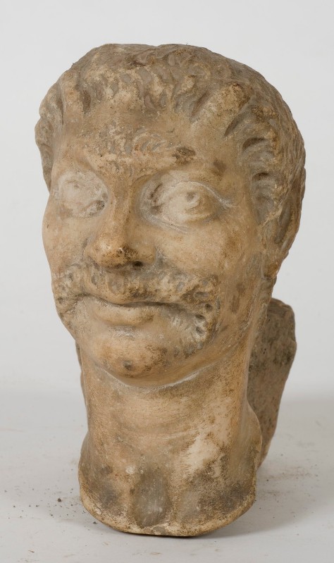 Bottega italiana sec. III-II a. C. (?), Frammento di statua con testa virile