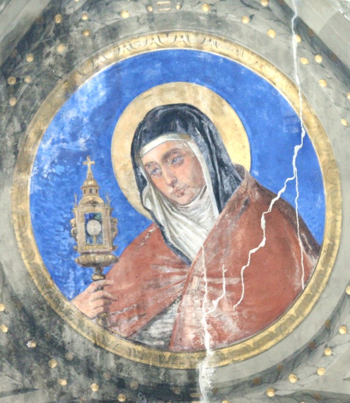 Lugli A. (1873-1893), Dipinto murale con S. Chiara d'Assisi