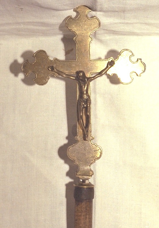 Bott. bolognese sec. XVIII, Croce astile in bronzo