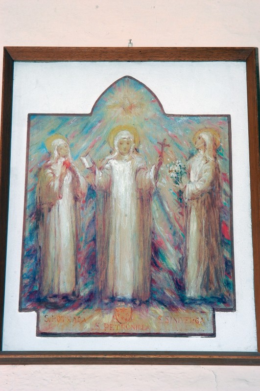 Massiglio E. sec. XX, Bozzetto del dipinto con tre sante bobbiesi